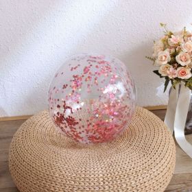 Inflatable Beach Ball; 16/24 In Pool Toys Balls; Giant Confetti Glitters Inflatable Clear Water Ball; Swimming Pool Water Beach Toys Outdoor; Sum (Color: Red, size: 30cm/16in)