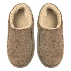 Sherpa Tan - Men's Cozy Sherpa House Slippers (Color: Green, size: L)