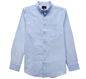 Weiv Men's Casual Long Sleeve Shirts (Color: Blue, size: S)