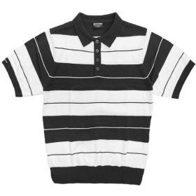 Charlie Brown Shirt Short Sleeve Polo (Color: BLACK WHITE, size: XL)