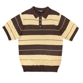 Charlie Brown Shirt Short Sleeve Polo (Color: BROWN KHAKI, size: XL)