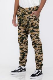 Weiv Mens Solid Stretch Cargo Jogger (Color: CAMO, size: S)