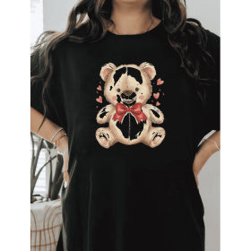 Casual Women's Cotton T-Shirt with Bow Detail - Trendy and Comfortable for Every Season (Style: 145)