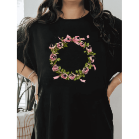Casual Women's Cotton T-Shirt with Bow Detail - Trendy and Comfortable for Every Season (Style: 137)